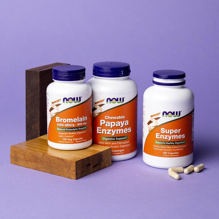 NOW Foods Chewable Papaya Enzymes digestive support supplement bottle