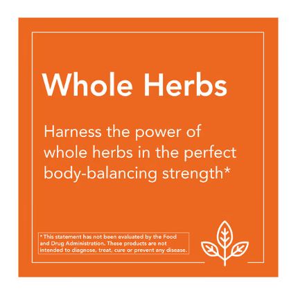 NOW Foods Tart Cherry 500 mg whole herb supplement graphic highlighting natural body-balancing strength.