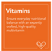 NOW Foods Vitamins graphic promoting daily nutritional balance and high quality multivitamin support.