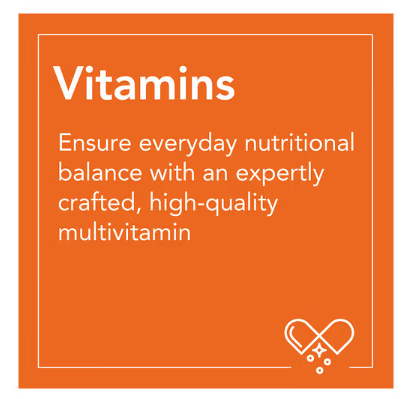 NOW Foods Vitamin A & D softgels vitamins graphic promoting daily nutritional balance and essential nutrient support.