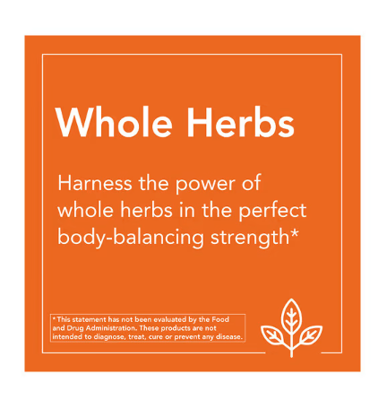 NOW Foods Whole Herbs graphic highlighting traditional herbal ingredients used in Water Out formula