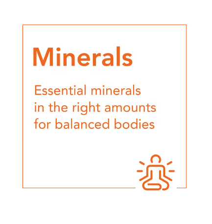 NOW Foods Zinc Picolinate minerals category graphic promoting essential mineral support for balanced body function