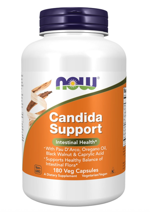 NOW Foods Candida Support vegetarian capsules bottle front label 180 Veg Capsules 