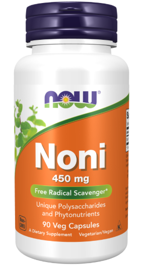 NOW Foods Noni 450 mg 90 veg capsules herbal supplement bottle