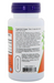 NOW Foods Rei-Shi Mushrooms 270 mg, 100 Veg Capsules bottle back label showing suggested usage and product information