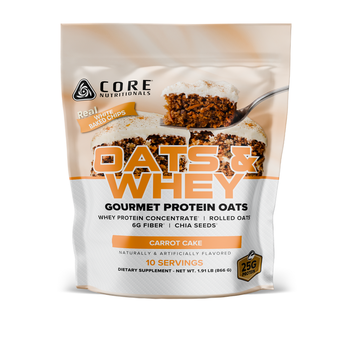Core Nutritionals Oats & Whey Carrot Cake protein oats bag front