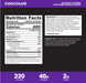 Optimum Nutrition Chocolate 40g Protein Shake RTD nutrition facts label with ingredients and protein content