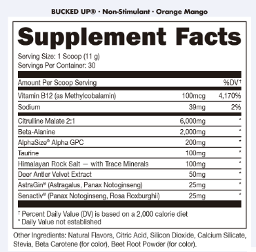 Bucked Up Non-Stimulant Pre-Workout