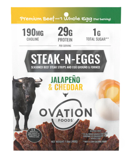Ovation Foods Steak-N-Eggs Jalapeno & Cheddar Single Bag