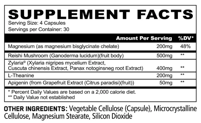 PANDA Snoozzzze supplement facts and directions label