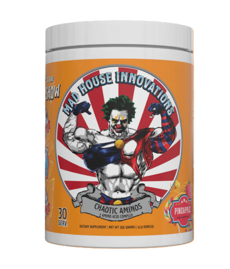 Mad House Innovations Chaotic Aminos Pineapple Flavor | BCAA + EAA Muscle Recovery & Hydration Supplement | TigerFitness.com