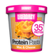 Legendary Foods Protein+ Pasta Mac N Cheese flavor preparation instructions showing how to cook and serve high-protein pasta