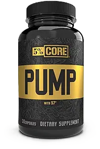 5% Nutrition Pump with S7 Core Series Front of Bottle 30 Capsules 