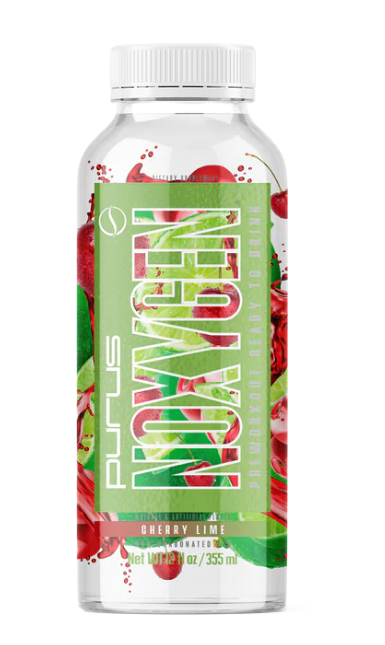 Purus Labs Noxygen RTD Cherry Lime single bottle showcasing a refreshing ready-to-drink performance drink formulated to support hydration, circulation, and exercise performance.