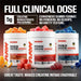 RAW Nutrition Creatine Gummies Blue Raspberry, Tangerine, and Watermelon flavors lined up together alongside supplement facts panel, showcasing the full creatine gummy flavor collection.