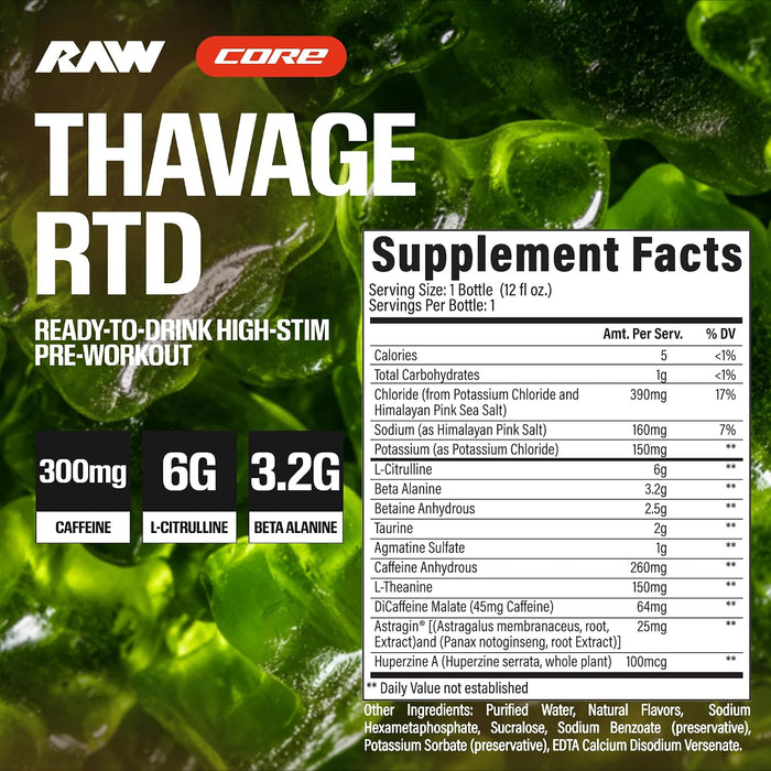 RAW Nutrition CBUM Thavage Pre RTD