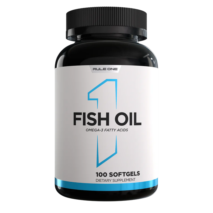 Rule One Fish Oil omega-3 softgels supplement front label 100 Softgels