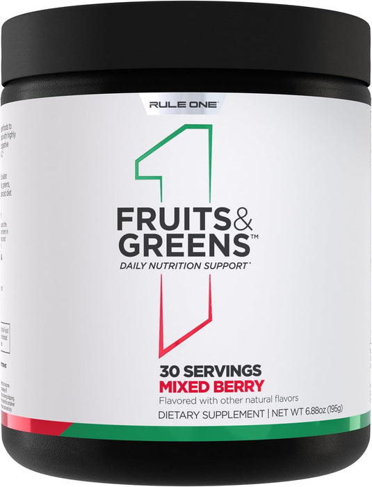 Rule One Fruits & Greens + Antioxidants superfood powder, mixed berry flavor, 30 servings 