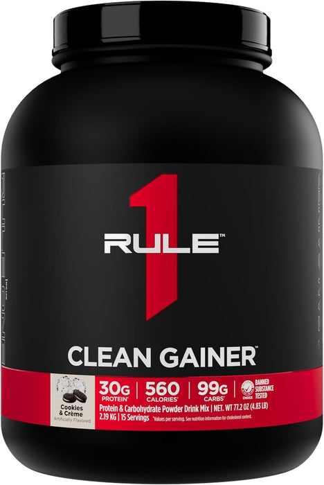1 Clean Gainer lean mass weight gainer protein powder 15 Servings, Cookies &amp; Creme 