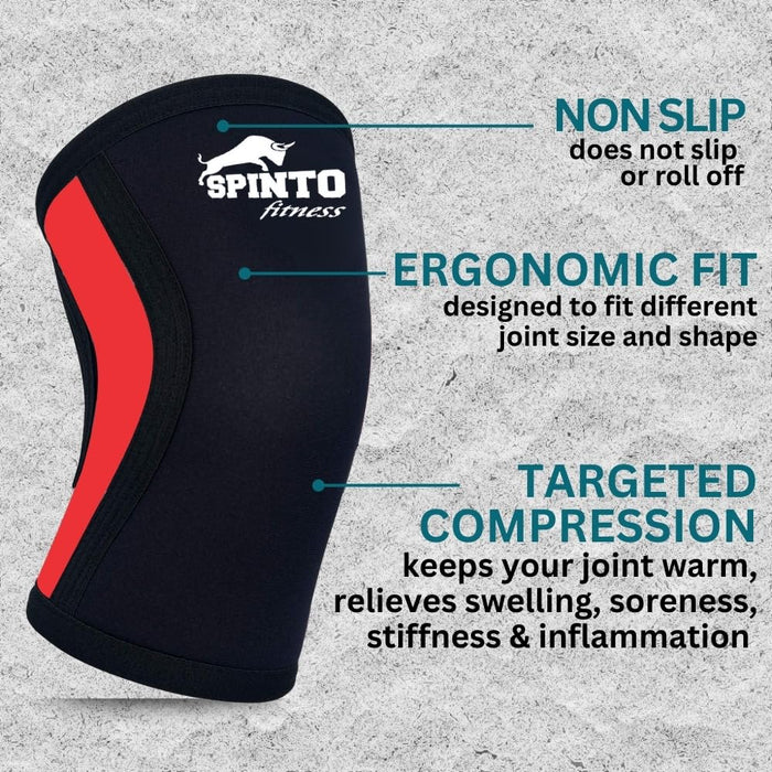 SPINTO FITNESS 7mm Knee Sleeves