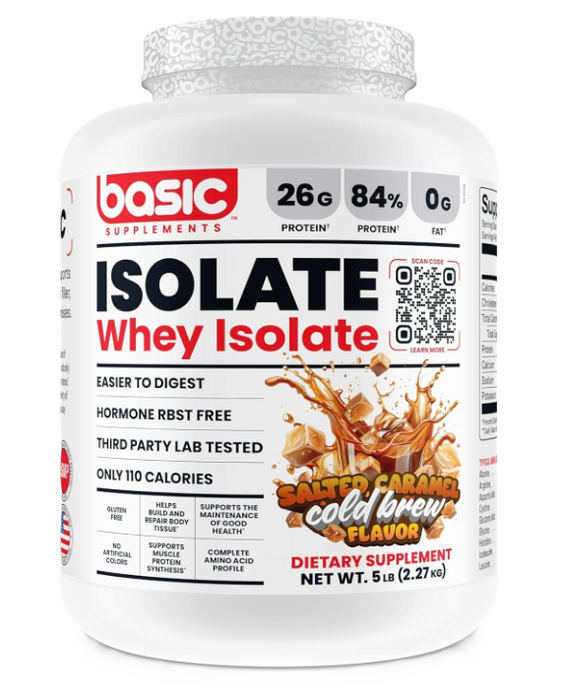 Basic Supplements Basic Isolate Salted Caramel Cold Brew Whey Protein 5lb – TigerFitness.com