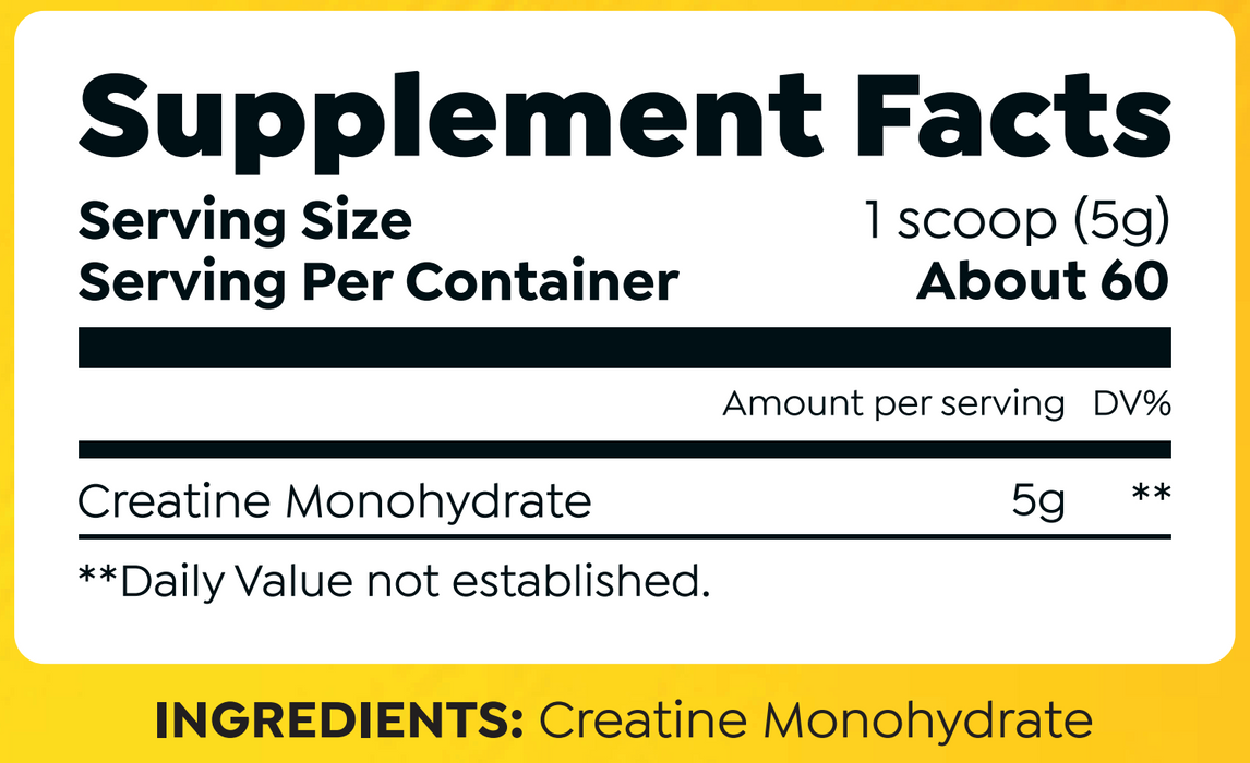 HTLT Creatine Monohydrate Supplement Facts