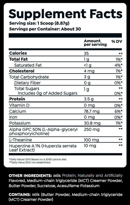 HTLT G Coffee Creamer Nutrition Facts