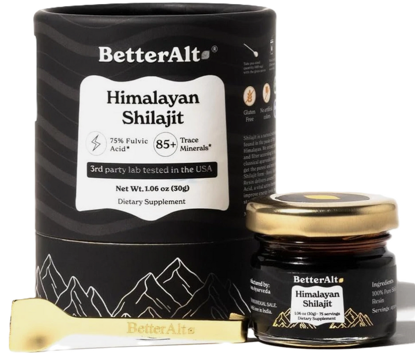 BetterAlt Himalayan Shilajit Resin – Pure Ayurvedic Energy and Vitality Supplement 75 Servings