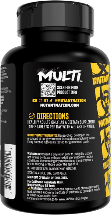 Directions – MUTANT Multi Ingredients & Nutrition Label – TigerFitness