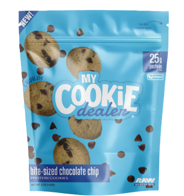 My Cookie Dealer Crunchy Bite-Sized Protein Cookies Chocolate Chip single bag
