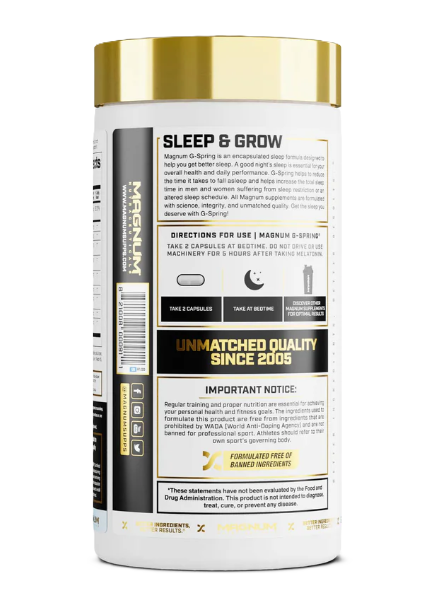 Magnum G-Spring Fat Burner & Nighttime Recovery  Side Label – TigerFitness.com