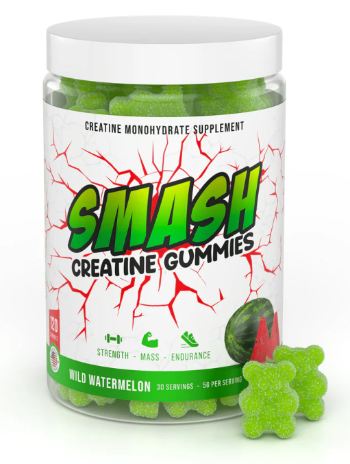 SMASH Creatine Gummies Wild Watermelon 5g creatine supplement for muscle growth and endurance