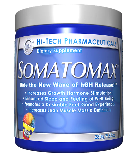 Hi-Tech Pharmaceuticals Somatomax Snow Cone sleep, recovery, and growth hormone support supplement bottle – TigerFitness.com