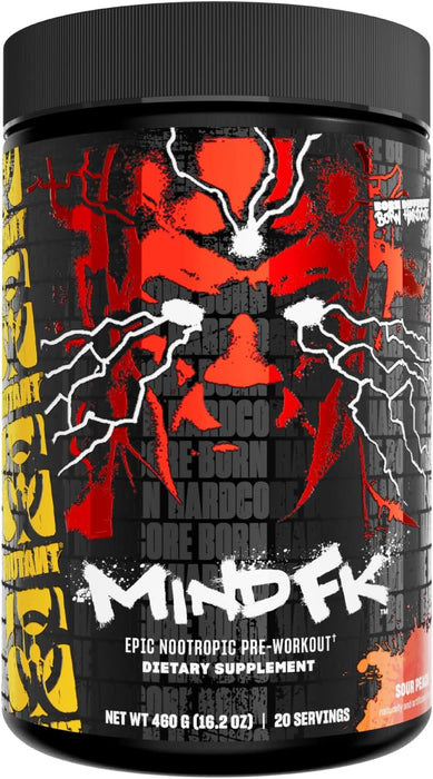 MUTANT MIND FK Pre-Workout 20 Servings Sour Peach – Nootropic Energy & Focus Formula – TigerFitness