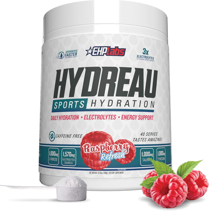EHPlabs Hydreau Electrolyte Hydration Powder Raspberry Refresh | Performance & Recovery Support | TigerFitness.com