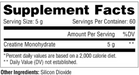 Supplement Facts – Metabolic Nutrition Creatine Monohydrate Ingredients 300g – TigerFitness