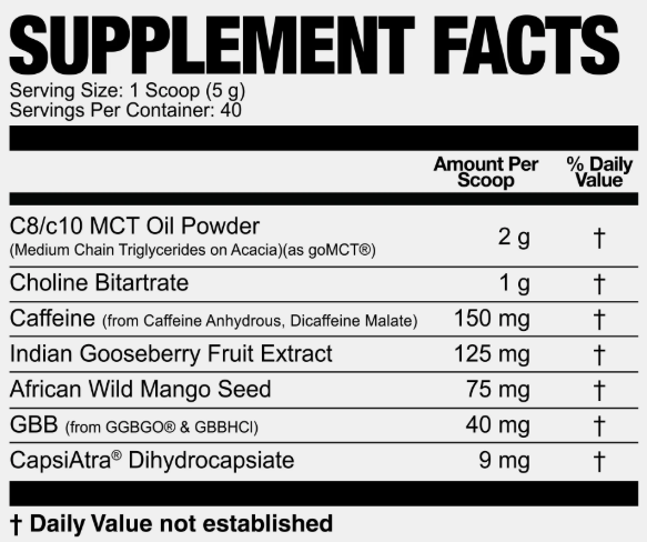 Magnum Fasted Cardio Supplement Facts & Nutrition Label | Fat Burning & Focus Support | TigerFitness.com