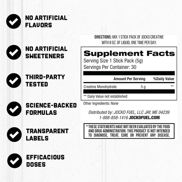 Jocko Fuel Creatine Stick Packs | On-the-Go Micronized Creatine