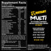 Supplement Facts 60 Tablets – MUTANT Multi Ingredients & Nutrition Label – TigerFitness
