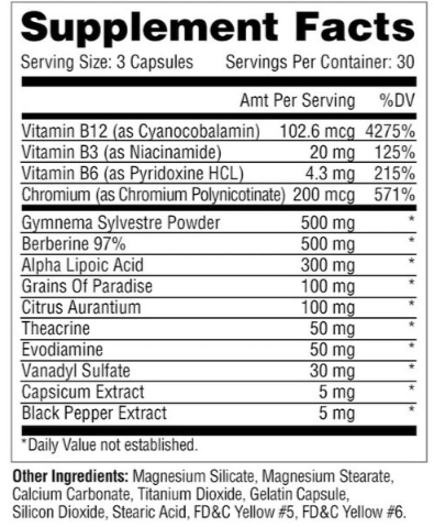 Supplement Facts – Metabolic Nutrition InsuLean Ingredients – TigerFitness