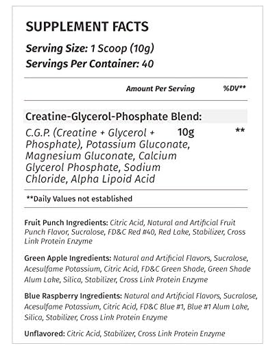 Supplement Facts – Metabolic Nutrition C.G.P. Ingredients – TigerFitness