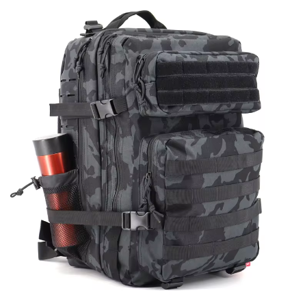 Tiger Fitness 45L Tactical Assault Backpack with Molle System, Waterproof Rucksack (Comes with 3D TF Scratch Logo Patch)