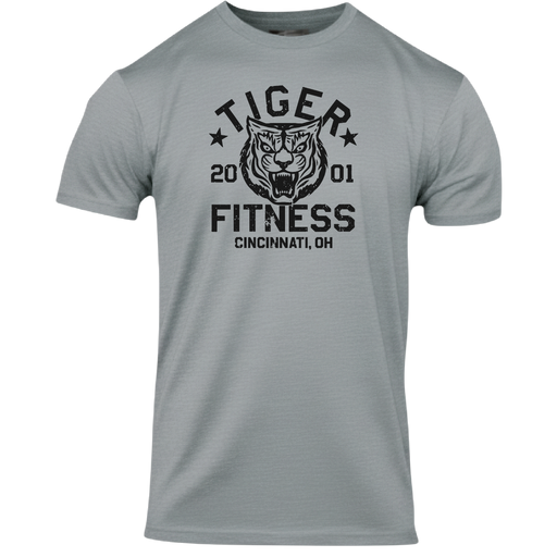 TF Stamped Tiger T-Shirt in Dark Heather Gray