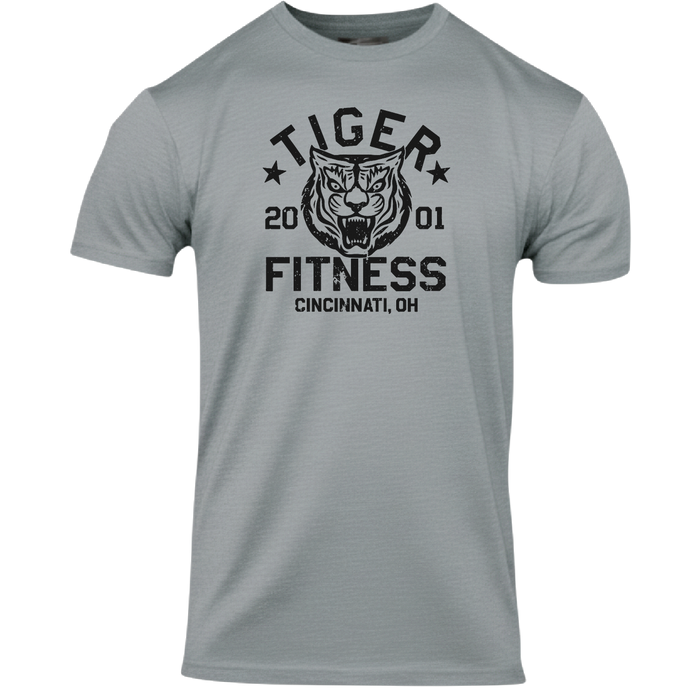 TF Stamped Tiger T-Shirt in Dark Heather Gray