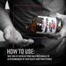 Person holding Gorilla Mind Beef Liver bottle with how-to-use instructions for daily beef liver capsule supplementation.