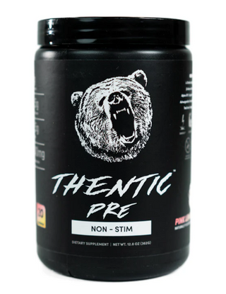 Thentic Non-Stim Pre-Workout powder for pump focus and stimulant free performance support