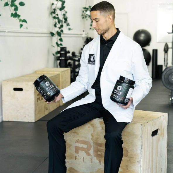 Thentic Plant Protein used by athlete for post workout recovery and daily protein intake