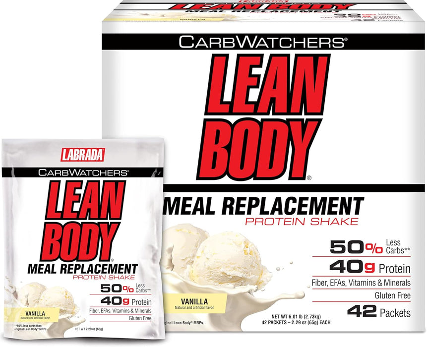 Labrada Lean Body CarbWatchers Meal Replacement Vanilla, Single Serve Packets | Tigerfitness.com