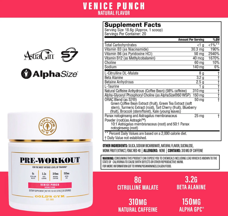 Gold’s Gym Nutrition Pre-Workout