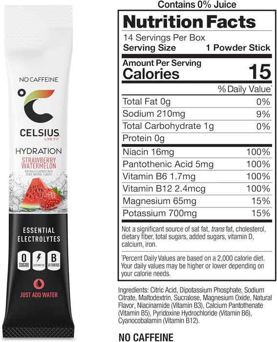 Celsius Hydration Sticks | Electrolyte Drink Mix with Energy Support